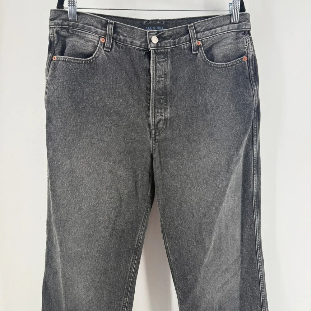 Alex Mill Jeans Mens 32 Washed Black 100% Cotton Made in USA Button Fly‎ Denim